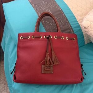 Dooney & Bourke Red Leather Tote Bag